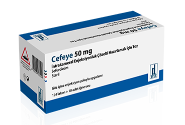 CEFEYE 50 MG INTRAKAMERAL ENJEKSIYONLUK COZELTI HAZIRLAMAK ICIN TOZ (10 FLAKON)
